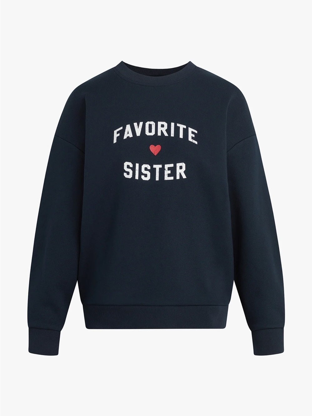Favorite Daughter Anthropologie Favorite Sister Heart Logo Sweatshirt Navy S NWT